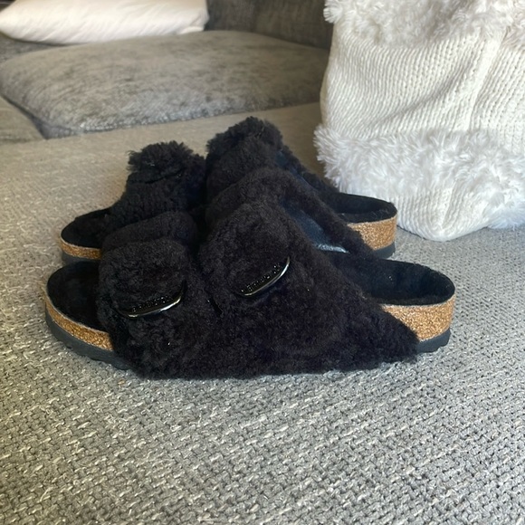NWT BIRKENSTOCK BIG BUCKLE Fur Lined Sandals! - Picture 4 of 10